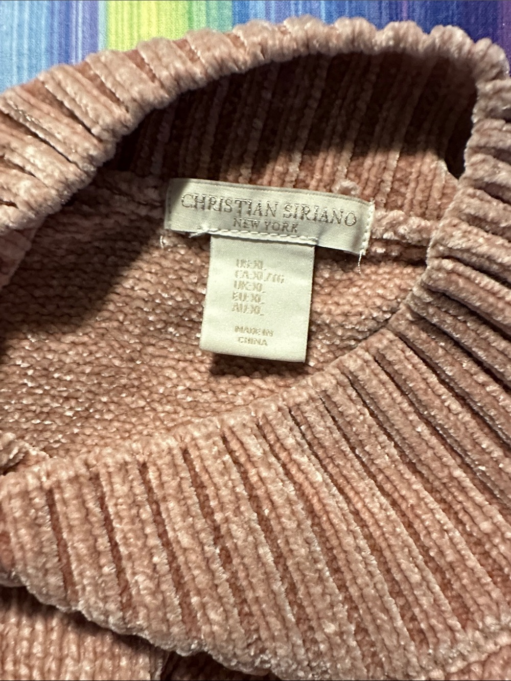 Cozy Mock Neck Fair Isle Sweater - Dusty Rose/Cream - Picture 2 of 3